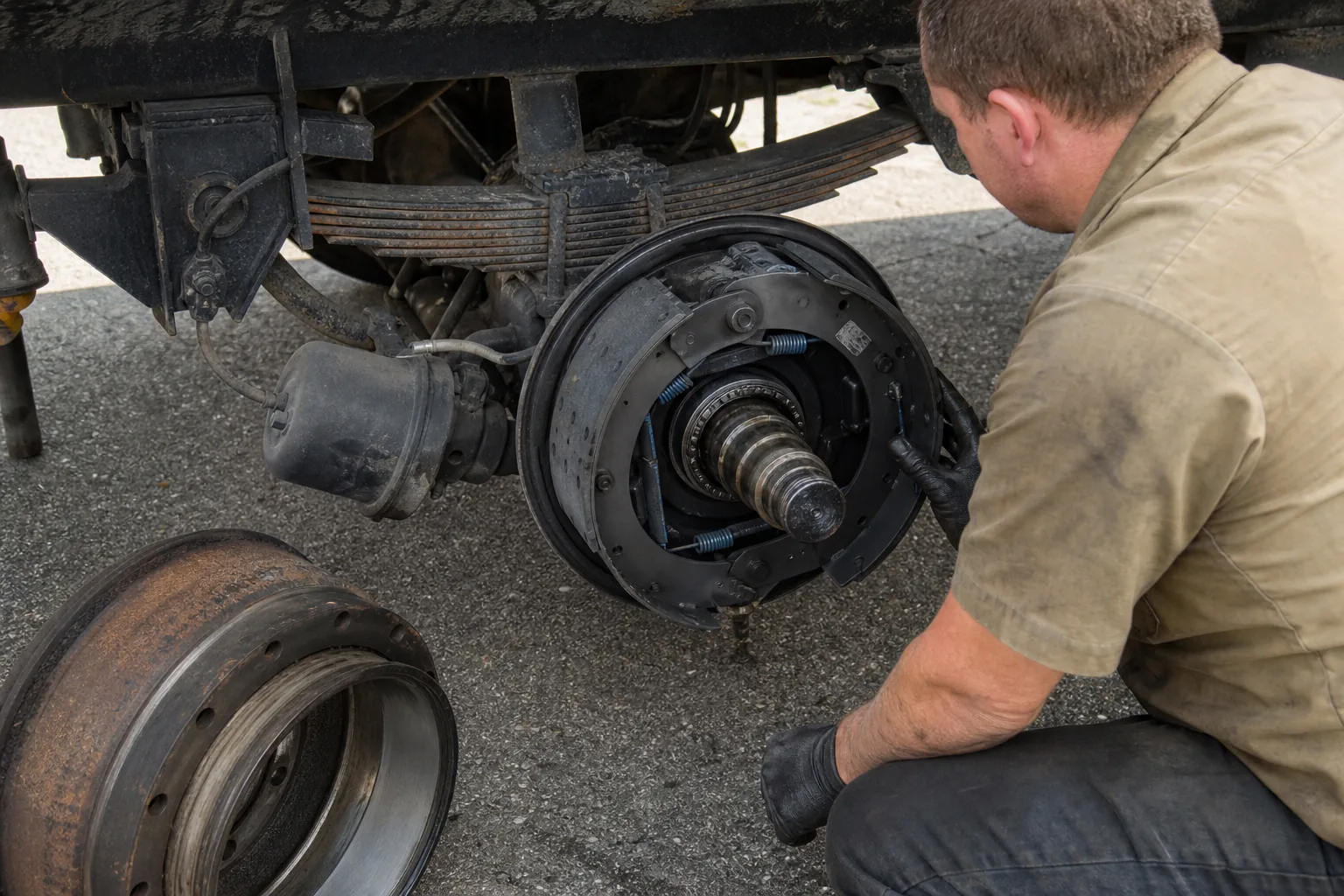 Commercial truck brake service